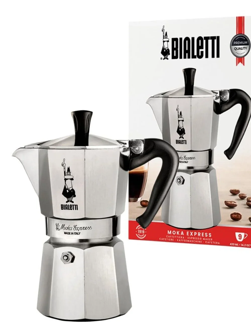 Bialetti - Moka Express: Iconic Stovetop Espresso Maker 9 CUP